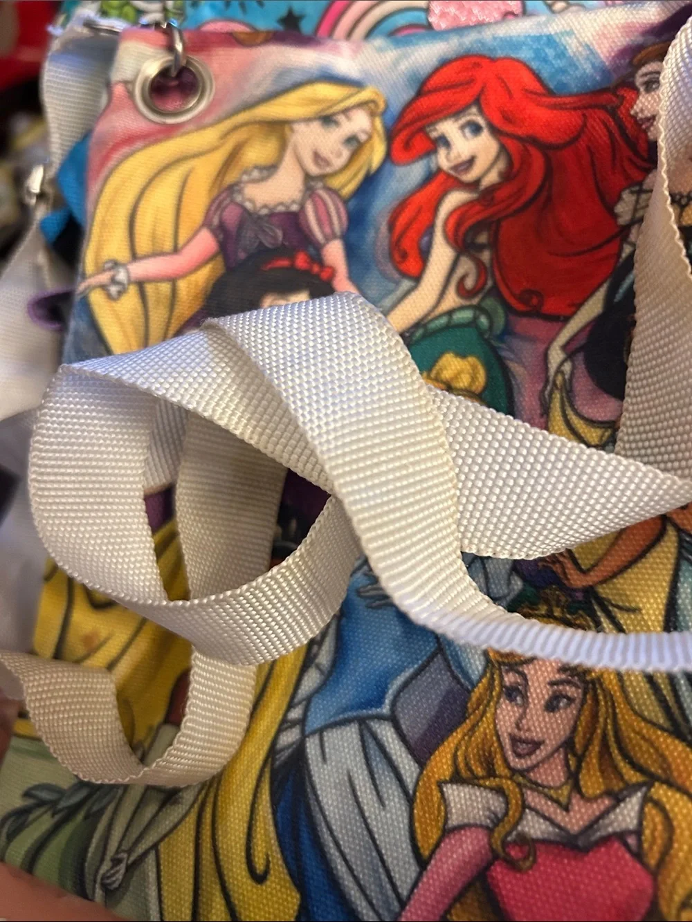 Disney Multicolor Princess Print Crossbody Bag/ GUC